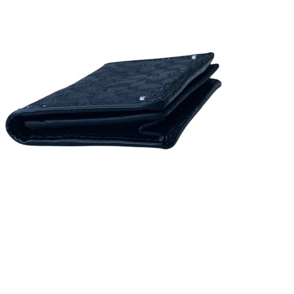 Vintage Black Coach Signature Jacquard Canvas Bifold Compact Wallet Card Case - Picture 4 of 14